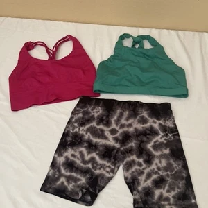 Girls' Sports Bra - All in Motion XS & Profit Green Size S  and Short  Size S - Picture 1 of 10