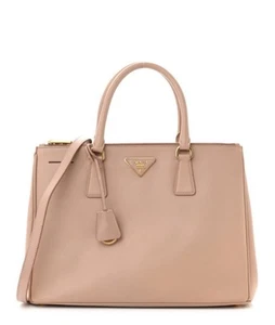 PRADA Saffiano Medium Galleria Double Zip Tote Cammeo 100% AUTHENTIC - Picture 1 of 13
