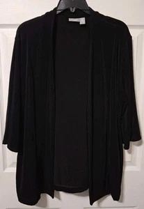 Travelers By Chico’s Black Cardigan Sweater Open Front Size 2 Or M/L EUC - Picture 1 of 4