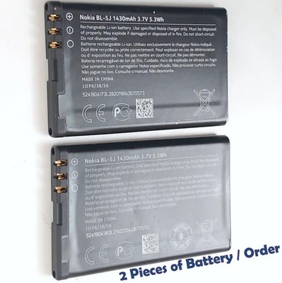 Batería Auténtica Nokia BL-5J Original Nokia 2 Piezas,5230,5800,N900,X1-00,X6-00. Foto 1 de 4