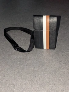 Hugo Boss Hombre’s Gallery Bolso de Cuero Negro con Rayas Negro Blanco Marrón - Imagen 1 de 24