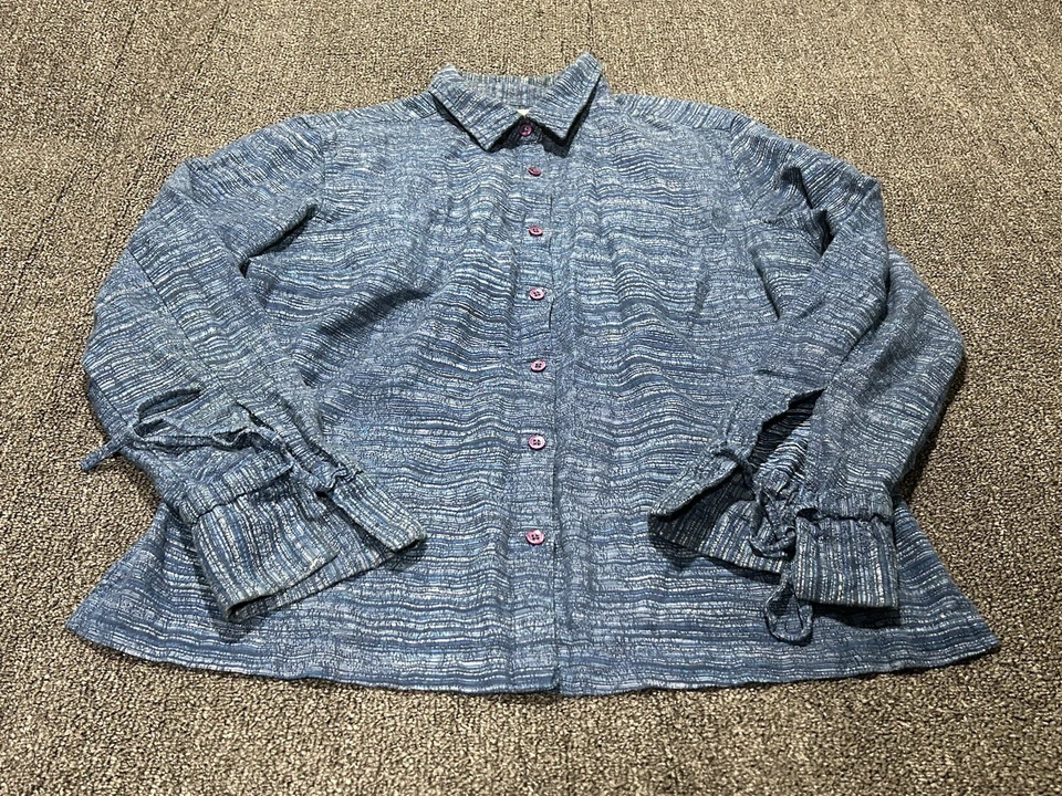 CORDÓN ABOTONADO MANGA LARGA AZUL GRANDE VINTAGE Columbia para mujer Foto 1 de 4