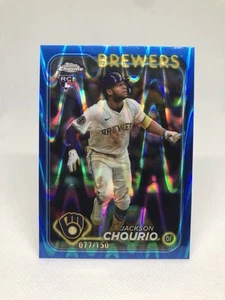 2024 Topps Chrome Update #USC18 Jackson Chourio Blue RayWave Refractor /150 Card - Imagen 1 de 5