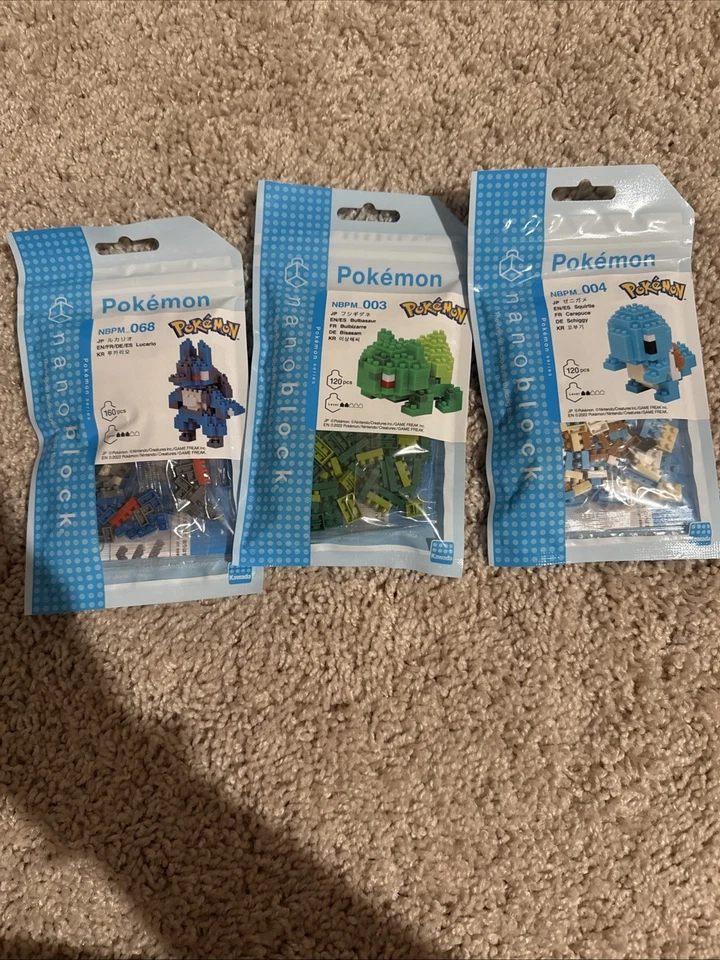 Nanoblock Pokémon Lucario/ Bulbasaur/ Squirtle - Image 1 of 1