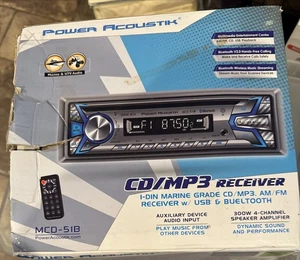 New-Stereo Receiver Power Acoustik MCD-51B Single DIN CD USB Bluetooth - Picture 1 of 7