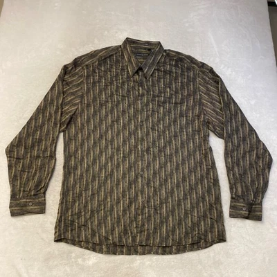 Jhane Barnes Men Long Sleeve Shirt XXL Tall Striped Button Up Fabric Woven Italy - Image 1 of 4