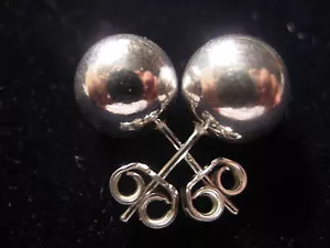 OHRRINGE 10 MM KUGELN oder 3 1/2 kt Größe in 0,925 STERLINGSILBER OHRSTECKER - Bild 1 von 4