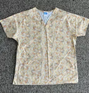 Women's Medium Crest Fern Print Scrub Top - Picture 1 of 1