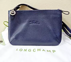 Women's Longchamp Le Foulonne Small Double Zip Leather Crossbody Clutch - Picture 1 of 11