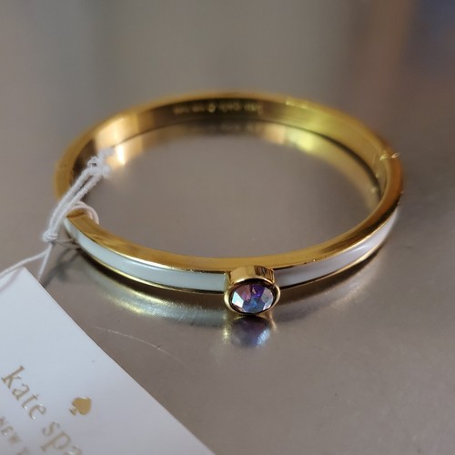 Bracciale Kate Spade New York nuovo con etichetta bracciale con cerniera donna tono bianco e oro 6 5 pollici