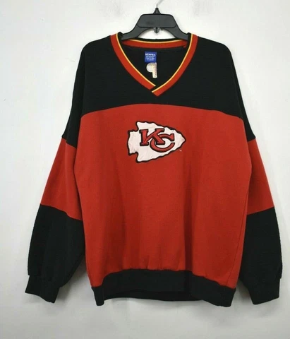 Vtg Pro Player Men Kansas City Chief V-Neck Ribbed Pullover Jersey Sweater XL Cover