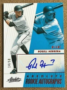 2019 Panini Absolute Rookie Red Autograph #ARA-RH Rosell Herrera /50 Marlins SP - Picture 1 of 2