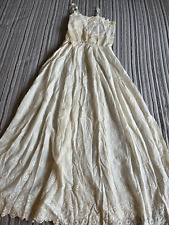Vtg. Off-White Petticoat, 32" chest; 24" waist; 96" wide; 54 1/2" long; handmade