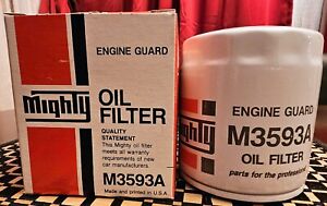 Mighty M3593A Engine Oil Filter; Made In USA, AKA: AC Delco PF1127, Fram PH3593