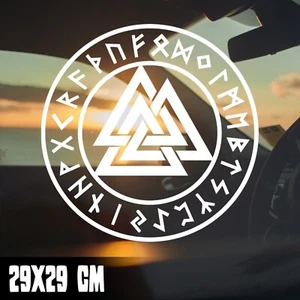 ADESIVI AUTO "VALKNUT #2" 29X29CM ODIN RUNE WALHALLA WOTANSNODO #0265 - Foto 1 di 2