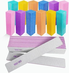 24 PCS Nail Files And Buffers Nail Buffer Block & 100/180 Grit Nail File Kit - Picture 1 of 7