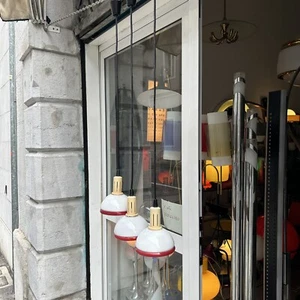 LOTTO 3 PUNTI LUCE A SOSPENSIONE 60s  VENINI MURANO ITALIAN DESIGN PENDANT LAMPS - Imagen 1 de 23