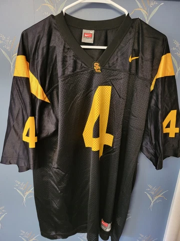 Vintage Nike USC Trojans Men's Black Yellow Jersey #4 Medium Southern California Cover
