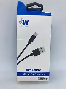Just Wireless 4ft Micro USB Connector Cable for Android - Picture 1 of 2