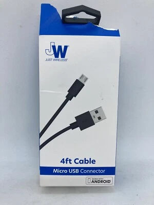 Just Wireless 4ft Micro USB Connector Cable for Android - Image 1 of 2
