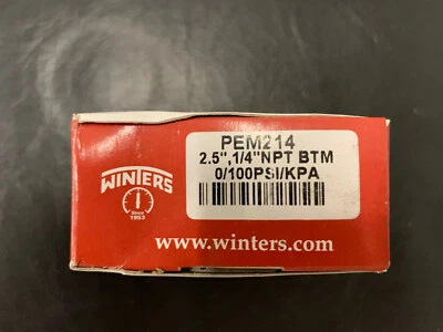 WINTERS PEM214 Gauge,Pressure,0 to 100 psi,2-1/2 in. - Image 1 of 3