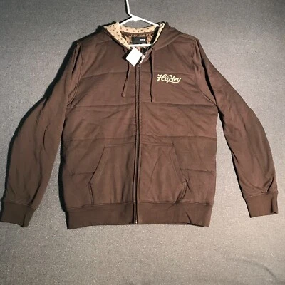 Chaqueta con Capucha Hurley Para Hombre Talla XL Carcasa Suave Material Mixto Marrón Oscuro NUEVA Foto 1 de 4