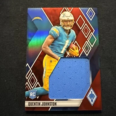 2023 Panini Phoenix Football Quentin Johnston Red Rookie Jumbo Patch /125  - Image 1 of 2