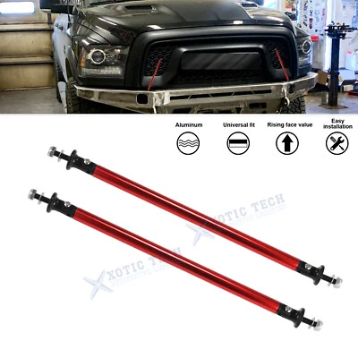 2Pcs Red Adjustable 7.87'' Front Bumper Strut Rod Tie Bar For Ram Lincoln Rivian - Image 1 of 4