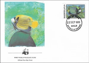 Emperor Angelfish Coral Reef Fish Pomacanthus Imperator Maldives FDC Cover 1986 - Picture 1 of 1