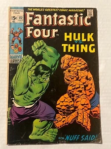 FANTASTIC FOUR #112 CLASSIC THING VS HULK ISSUE JOHN BUSCEMA COVER AND ART 1971 - Picture 1 of 7