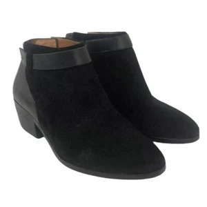 Madewell Charley Black Suede Minimalist Leather Capsule Ankle Boots Size 8 Chic - Picture 1 of 11