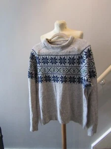 Men's Land's End Beige Nordic Style knitted Jumper UK Size M 38" - 41" Chest - Picture 1 of 3