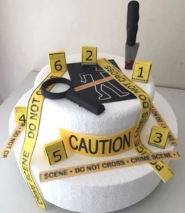 Crime scene / Murder Mystery Edible Cake Decoration Cake Topper/ birthdays. - Picture 1 of 8