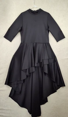 Sexy Diva Women Dress Large Black Poly Blend Short Sleeve Layered Hi Low Maxi - Image 1 of 4