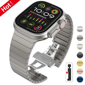 Pour Apple Watch Series 10 9 8 7 6 Ultra 2 maillons bracelet bracelet 44/46/45/49 mm - Photo 1 sur 19