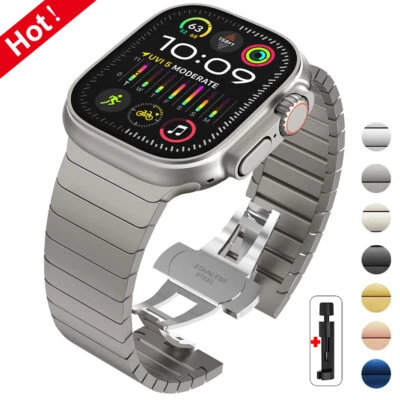 For Apple Watch Series 10 9 8 7 6 Ultra 2 Link Bracelet Strap Band 44/46/45/49mm - Image 1 of 4