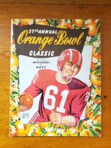 1961 Orange Bowl Football Program Missouri Tigers vs Navy Midshipmen - Picture 1 of 9