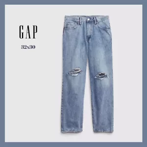 Nuovo con etichette - GAP Jeans uomo classici cinque tasche larghi, lavaggio leggero 32x30 - $79 - Foto 1 di 6