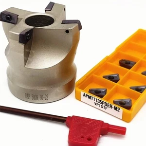 RAP 300R-50-22 4Flute 50mm CNC Milling Cutter Face Mill + 10Pcs APMT1135PDER-M2 - Picture 1 of 6