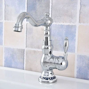 Polished Chrome Bathroom Basin Faucet Deck Mount Single Handle Mixer Tap Qsf674 - Bild 1 von 7