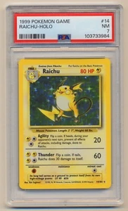 PSA 7 Pokemon Base Set Unlimited Holo Rare Raichu 14/102 NM Near Mint Condition! - Picture 1 of 2