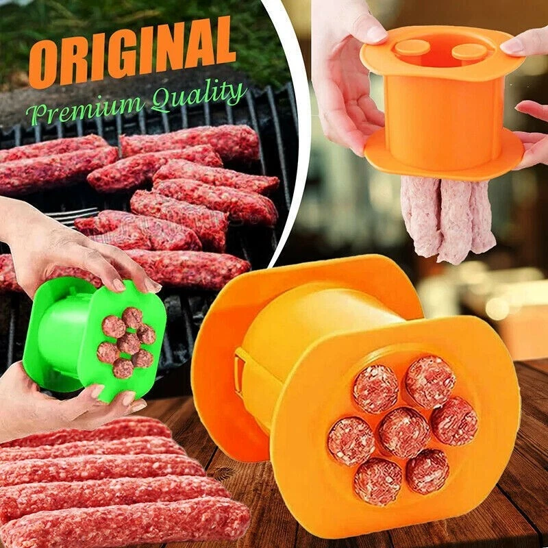 One Press Cevapcici Maker Stuffer Hot Dog Meat Sausage Filler Kitchen Party Mold