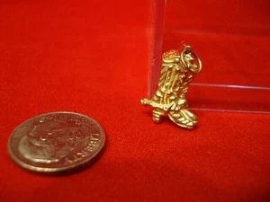 14k Gelbgold Western Cowgirl oder Cowboystiefel Charm/Anhänger 0,75" - 1,6 Gramm - Bild 1 von 5