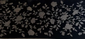Armani Collezioni Black Floral Viscose Silk Velvet Burn Out Scarf Italy 68"x 24" - Picture 1 of 17