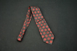 Sulka London Silk Tie Black Red Polka Dots Circles 5325KS - Picture 1 of 5