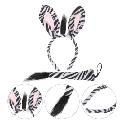 MARKENLOS 3pcs Zebrahaar in 1 Set Dschungel Kostüm Zebra Kostüm Zubehör Kostüm