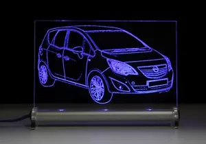 LED Leuchtschild graviert ist  Opel Meriva B  AutoGravur  Car engraving - Picture 1 of 1