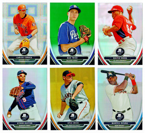 2013 BOWMAN PLATINUM+CHROME REFRACTOR Gold Blue Green Purple Xfractor YOU PICK!