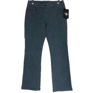 Jeanology Women's 2P Green Colored Jeans boot leg low rise Newport News 2s y2k - Picture 1 of 10