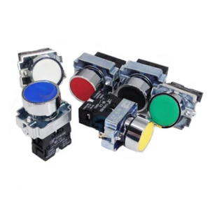 22mm 660V 10A Momentary Push Button Switch Panel Mounting NO NC 6 Colors Flat - Picture 1 of 3